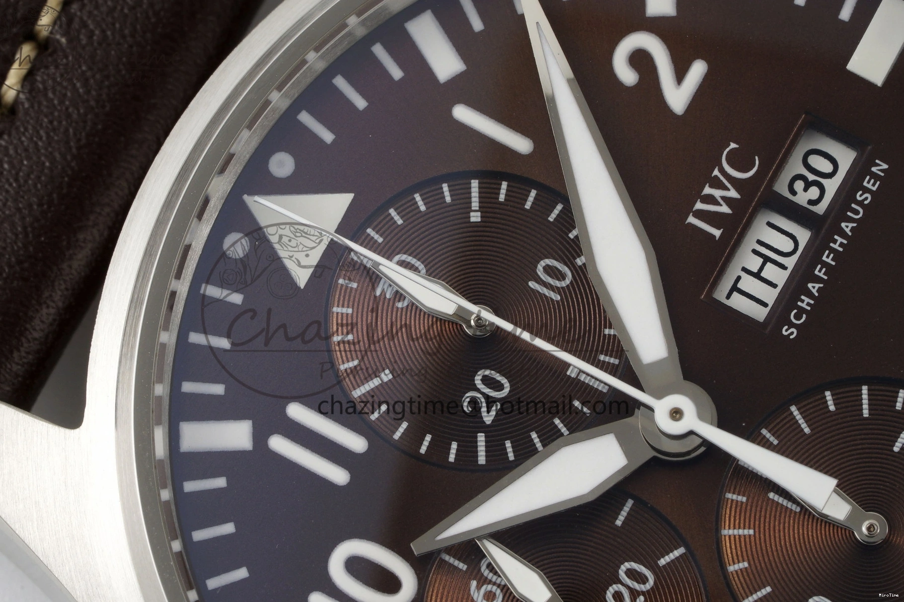 MIROTIME 1222 Thermal Pilot Chrono SS AZF 1:1 Best Edition Brown Dial on Brown Leather Strap A 7062